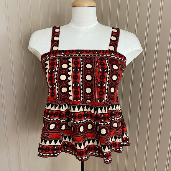 H&M Tops - H&M Boho Red, Cream & Black Tank Top Women’s Size Small